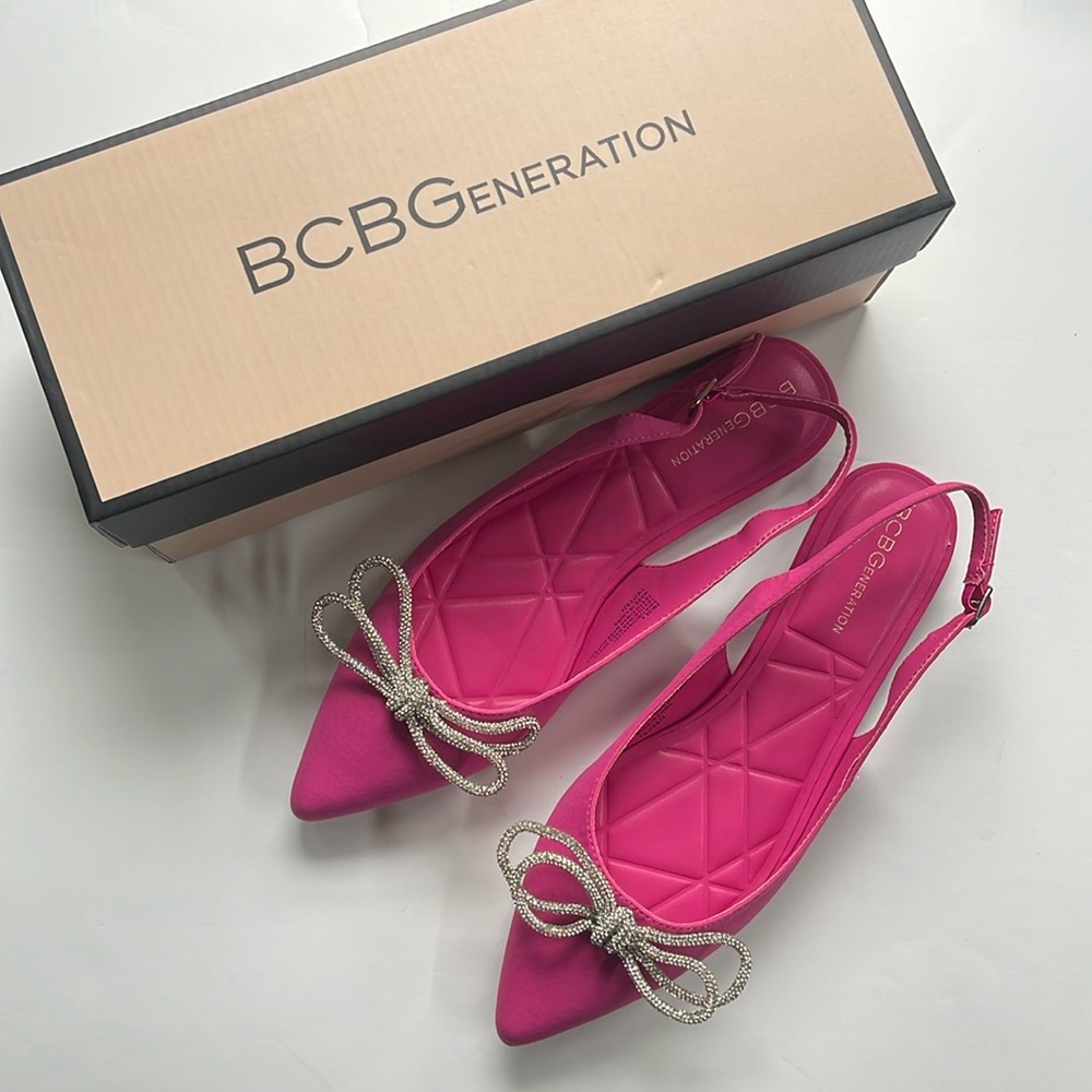 🆕 BCBGeneration Pink Slingback Bow Shoes